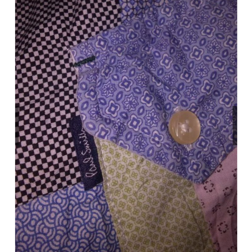 Paul Smith Striped Patchwork Button Shirt M - image 4